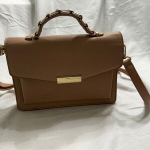 Miztique Tan Satchel with Gold Hardware